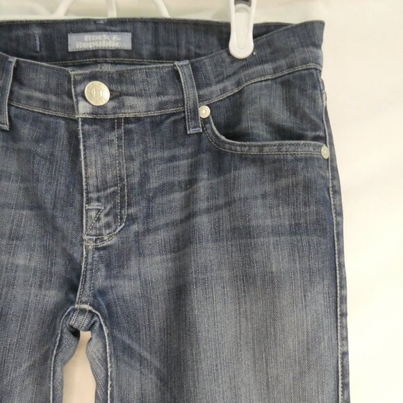ROCK & REPUBLIC | size 28 | Faded Blue Denim / Jeans | Made In the USA | NWOT - Picture 5 of 16
